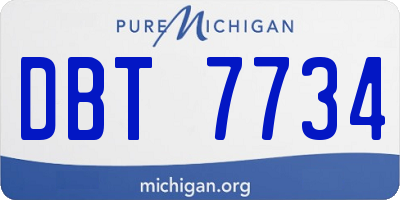 MI license plate DBT7734