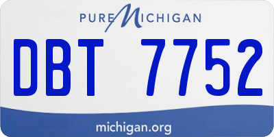 MI license plate DBT7752