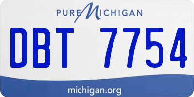 MI license plate DBT7754