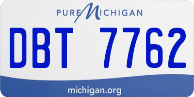 MI license plate DBT7762