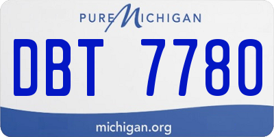 MI license plate DBT7780