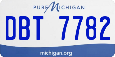 MI license plate DBT7782