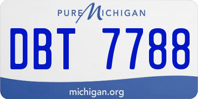 MI license plate DBT7788