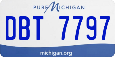 MI license plate DBT7797
