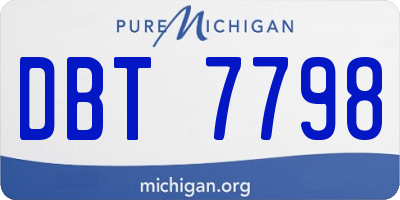 MI license plate DBT7798