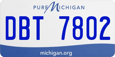 MI license plate DBT7802