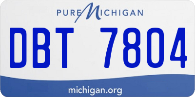 MI license plate DBT7804
