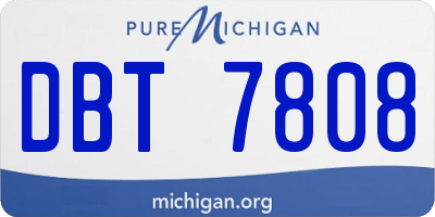MI license plate DBT7808