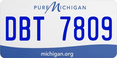 MI license plate DBT7809