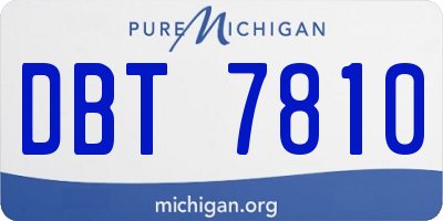 MI license plate DBT7810