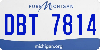 MI license plate DBT7814