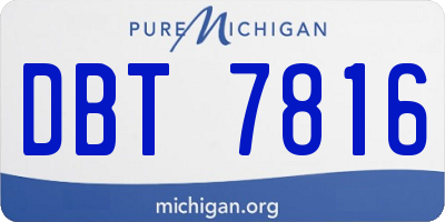 MI license plate DBT7816