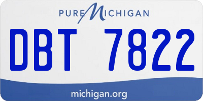 MI license plate DBT7822