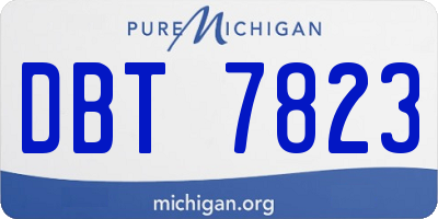 MI license plate DBT7823