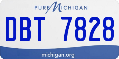 MI license plate DBT7828