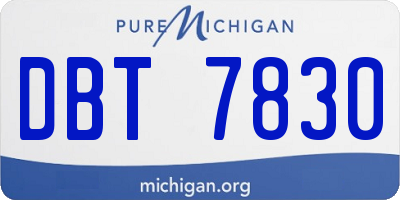 MI license plate DBT7830