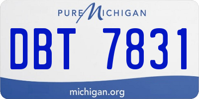 MI license plate DBT7831