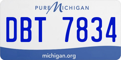 MI license plate DBT7834