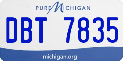 MI license plate DBT7835