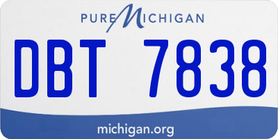 MI license plate DBT7838