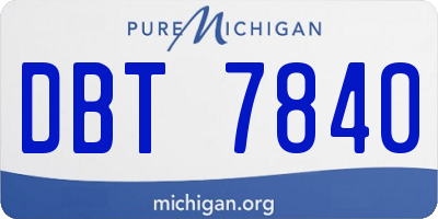MI license plate DBT7840