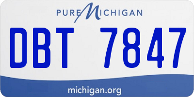 MI license plate DBT7847