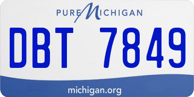 MI license plate DBT7849