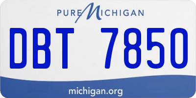 MI license plate DBT7850