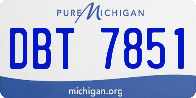 MI license plate DBT7851