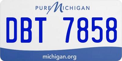 MI license plate DBT7858