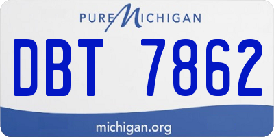 MI license plate DBT7862