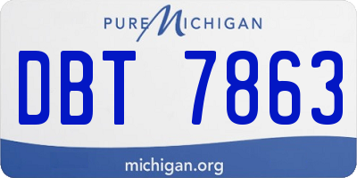 MI license plate DBT7863