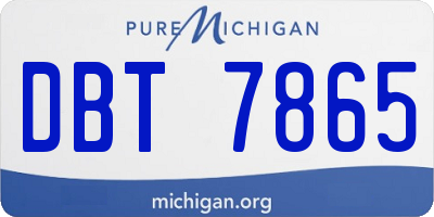 MI license plate DBT7865