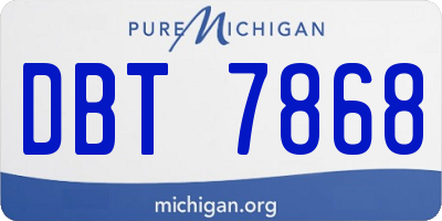 MI license plate DBT7868