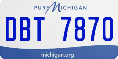 MI license plate DBT7870