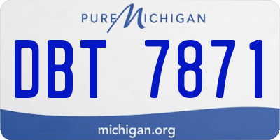 MI license plate DBT7871