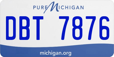 MI license plate DBT7876