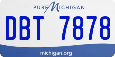 MI license plate DBT7878
