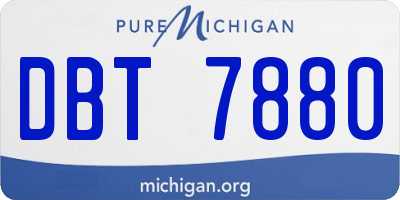 MI license plate DBT7880