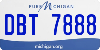MI license plate DBT7888