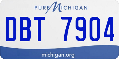 MI license plate DBT7904