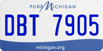 MI license plate DBT7905