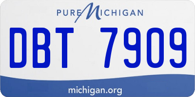 MI license plate DBT7909