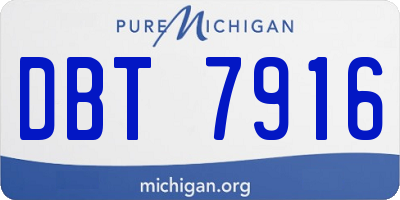 MI license plate DBT7916
