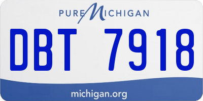 MI license plate DBT7918
