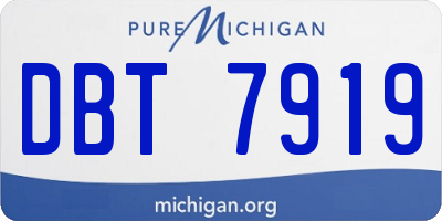 MI license plate DBT7919