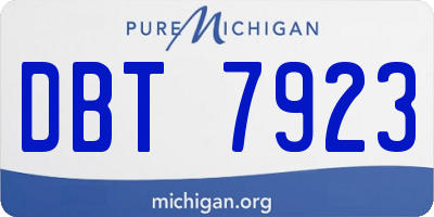 MI license plate DBT7923