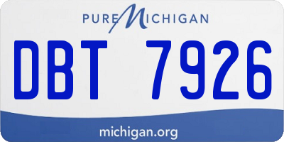 MI license plate DBT7926