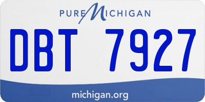MI license plate DBT7927