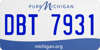 MI license plate DBT7931